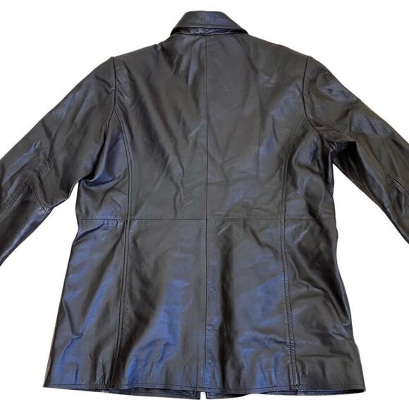 Style&Co Chocolate Brown Zip-up Leather Jacket Collared Hip Length Pockets Sz L - Picture 10 of 16